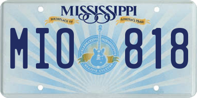 MS license plate MIO818