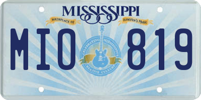 MS license plate MIO819