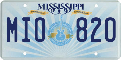 MS license plate MIO820