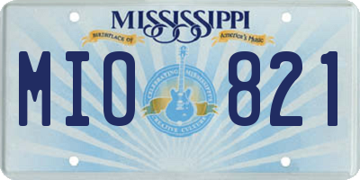 MS license plate MIO821
