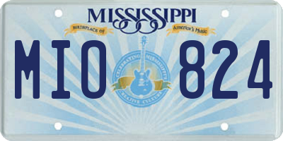 MS license plate MIO824