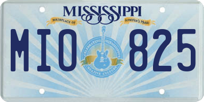 MS license plate MIO825