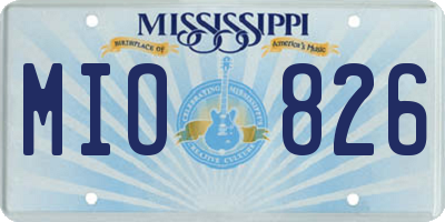 MS license plate MIO826