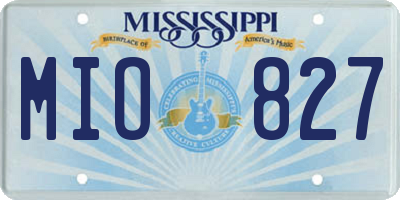 MS license plate MIO827