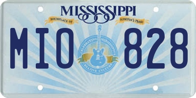 MS license plate MIO828