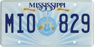 MS license plate MIO829