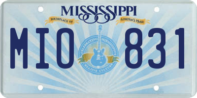 MS license plate MIO831