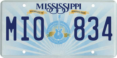 MS license plate MIO834
