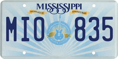 MS license plate MIO835