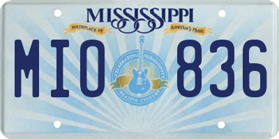 MS license plate MIO836