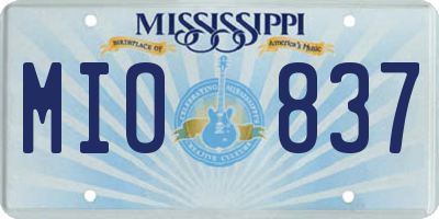 MS license plate MIO837