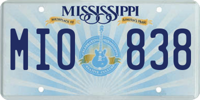 MS license plate MIO838