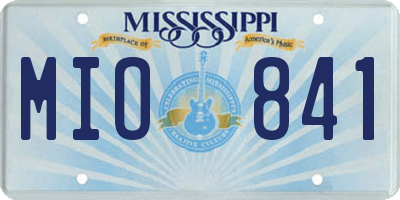 MS license plate MIO841