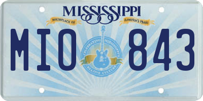 MS license plate MIO843