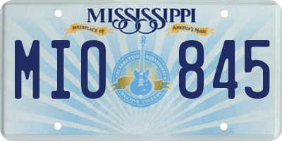 MS license plate MIO845