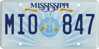 MS license plate MIO847
