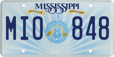 MS license plate MIO848
