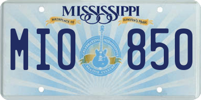 MS license plate MIO850