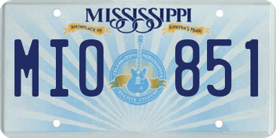 MS license plate MIO851