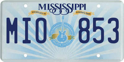 MS license plate MIO853