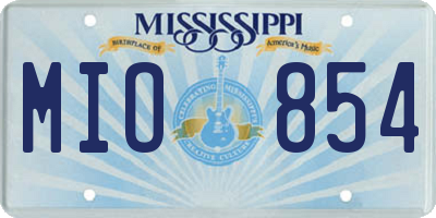 MS license plate MIO854
