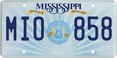 MS license plate MIO858