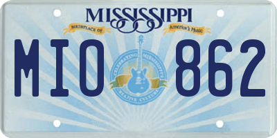 MS license plate MIO862