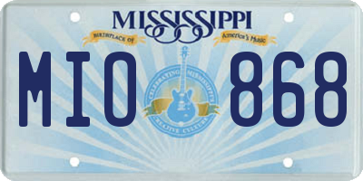 MS license plate MIO868