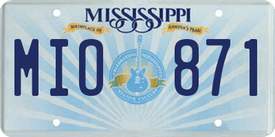 MS license plate MIO871