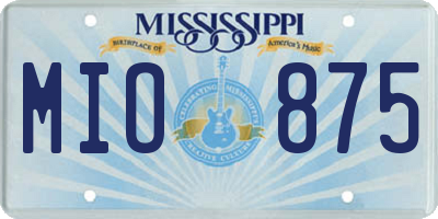 MS license plate MIO875