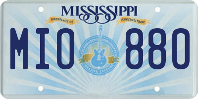 MS license plate MIO880