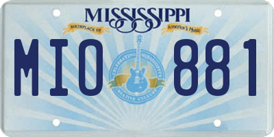 MS license plate MIO881