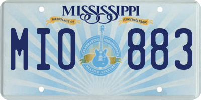 MS license plate MIO883
