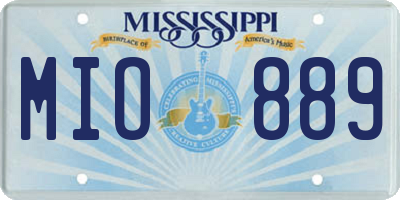 MS license plate MIO889