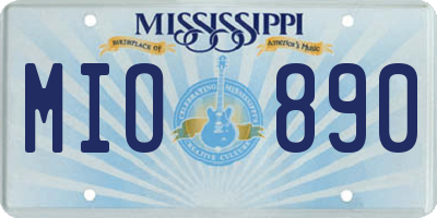 MS license plate MIO890