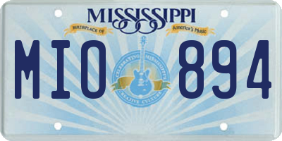 MS license plate MIO894