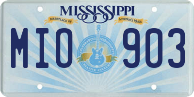 MS license plate MIO903