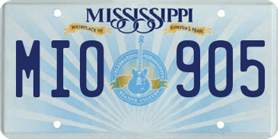 MS license plate MIO905