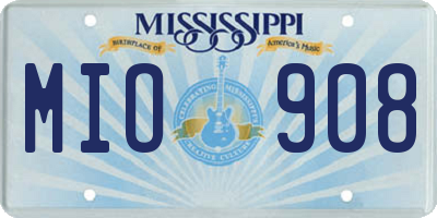 MS license plate MIO908