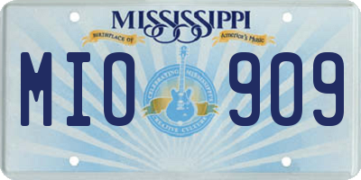 MS license plate MIO909