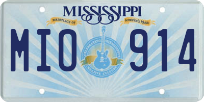 MS license plate MIO914