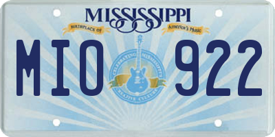 MS license plate MIO922