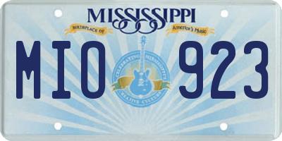 MS license plate MIO923