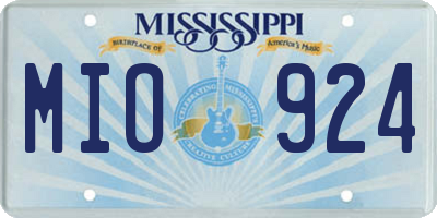MS license plate MIO924