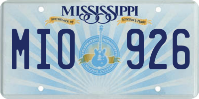 MS license plate MIO926