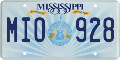 MS license plate MIO928
