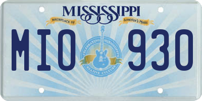 MS license plate MIO930