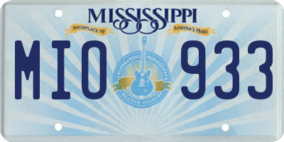 MS license plate MIO933
