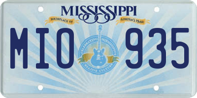 MS license plate MIO935