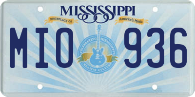 MS license plate MIO936